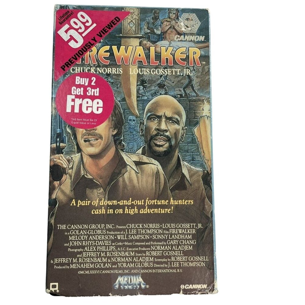 Firewalker Adventure Comedy Vintage VHS Tape 1986 u Chuck Norris Louis Gossett J